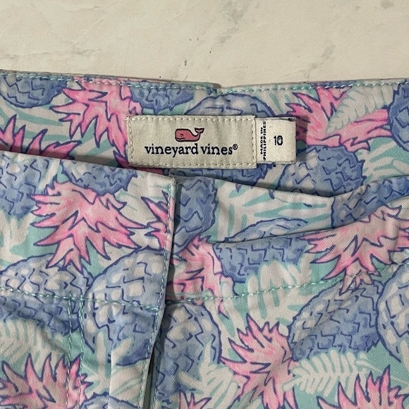Vineyard Vines Blue Pink Pineapple Print Shorts Size 10 Preppy Boho Resortwear - Picture 5 of 6